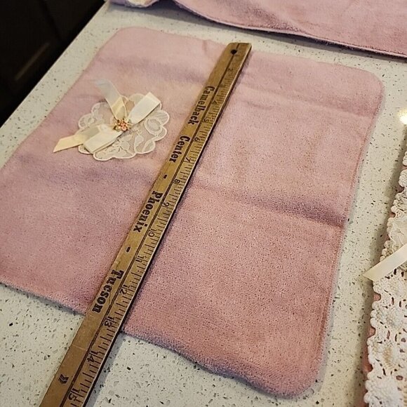 Vintage The Avanti Look Set 1978 Pink Lace 2 Bath Towel Hand Towel Washcloth - Picture 7 of 10